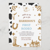 Eerste Rodeo Uitnodiging, Mijn 1e Rodeo Uitnodigin Kaart (Voorkant / Achterkant)