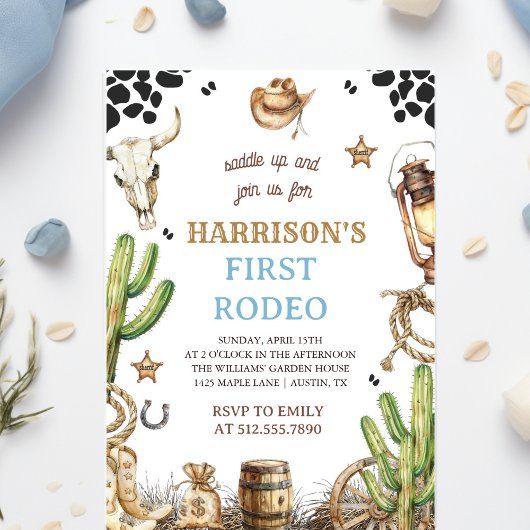 Eerste Rodeo Uitnodiging, Mijn 1e Rodeo Uitnodigin Kaart