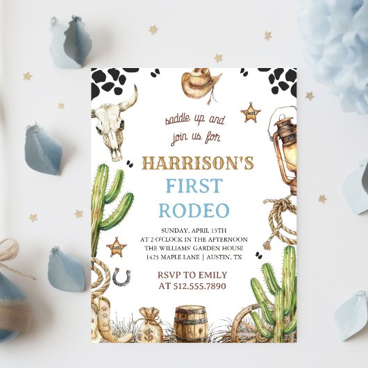 Eerste Rodeo Uitnodiging, Mijn 1e Rodeo Uitnodigin Kaart