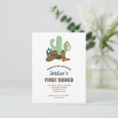 Eerste Rodeo Verjaardag 1e Cowboy Schattig Westers Briefkaart (Staand voorkant)