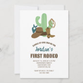 Eerste Rodeo Verjaardag 1e Cowboy Schattige Wester Kaart (Voorkant)