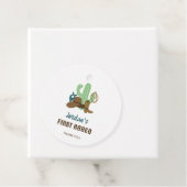 Eerste Rodeo Verjaardag 1e Cowboy Western Bedankjes Labels (In situ)