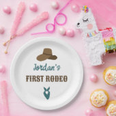 Eerste Rodeo Verjaardag 1e Cowboy Western Papieren Bordje (Feest)