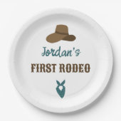 Eerste Rodeo Verjaardag 1e Cowboy Western Papieren Bordje (Voorkant)
