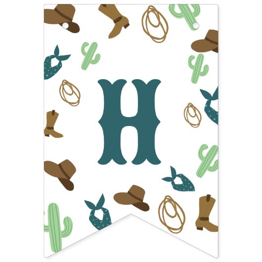 Eerste Rodeo Verjaardag 1e Cowboy Western Vlaggetjes (Tweede vlag)