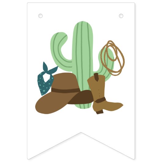 Eerste Rodeo Verjaardag 1e Cowboy Western Vlaggetjes (Eerste vlag)