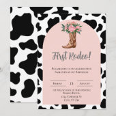 Eerste Rodeo verjaardag, Cowgirl uitnodigen Kaart (Voorkant / Achterkant)