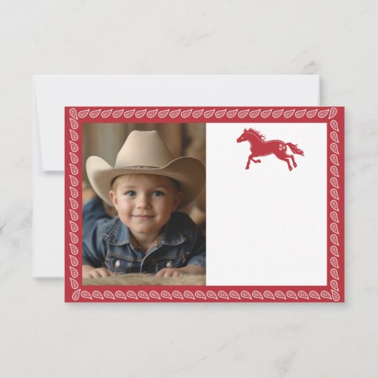 Eerste Rodeo Verjaardag Dank u kaart – Westerne Co (Achterkant)