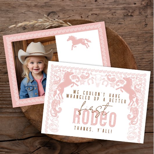 Eerste Rodeo Verjaardag Dank u kaart – Westerne Co