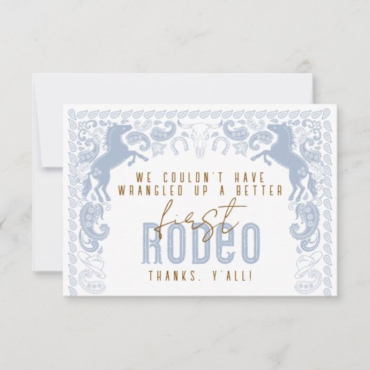 Eerste Rodeo Verjaardag Dank u kaart – Westerne Co (Voorkant)