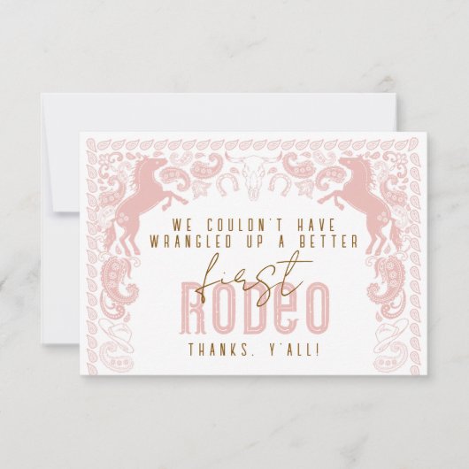 Eerste Rodeo Verjaardag Dank u kaart – Westerne Co (Voorkant)