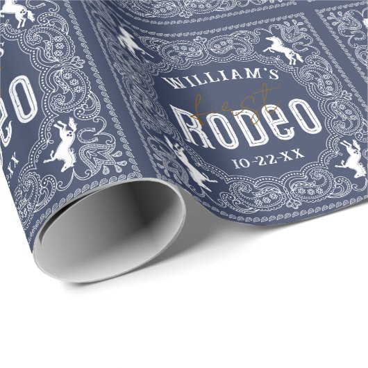 Eerste Rodeo Verjaardag Inpakpapier – Red Bandana (Rol Hoek)