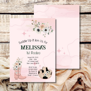 Eerste Rodeo verjaardag meisje rustieke cowgirl th Kaart