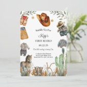 Eerste Rodeo Verjaardag met foto template Feestdagenkaart (Staand voorkant)