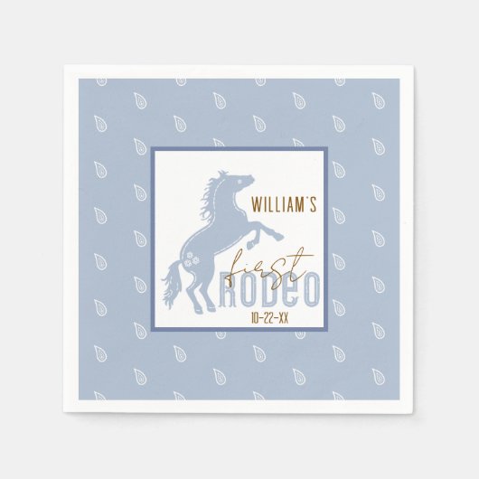 Eerste Rodeo Verjaardag servetten - Westerne Cowbo (Voorkant)