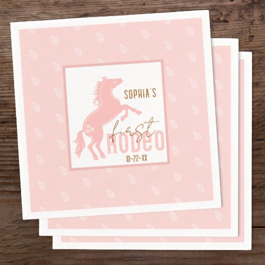 Eerste Rodeo Verjaardag servetten - Westerne Cowbo