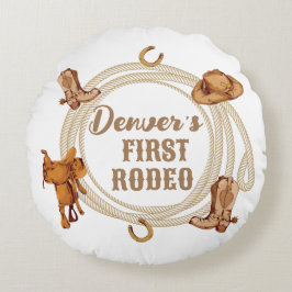 Eerste Rodeo Verjaardagsfeest Kussensloop Rond Kussen