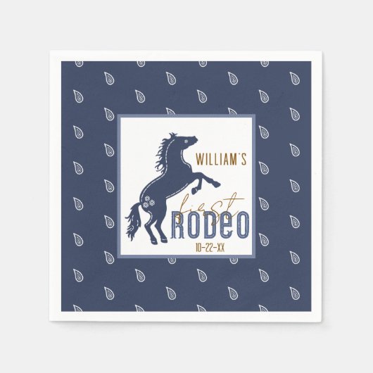 Eerste Rodeo Verjaardagsfeest servetten - Westerne (Voorkant)