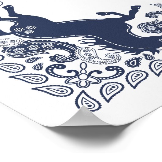 Eerste Rodeo Verjaardagsfeest Welkomstbord - Navy  Poster (Hoek)