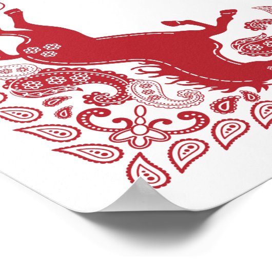 Eerste Rodeo verjaardagsfeest welkomstbord - Red W Poster (Hoek)