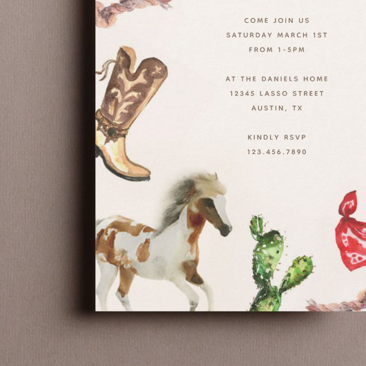 Eerste Rodeo verjaardagsfeestje Kaart