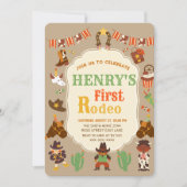 ‘Eerste Rodeo verjaardagsuitnodiging Kaart (Voorkant)