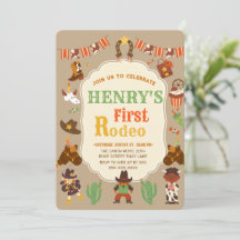‘Eerste Rodeo verjaardagsuitnodiging