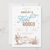 Eerste Rodeo verjaardagsuitnodiging voor jongens Kaart (Voorkant)
