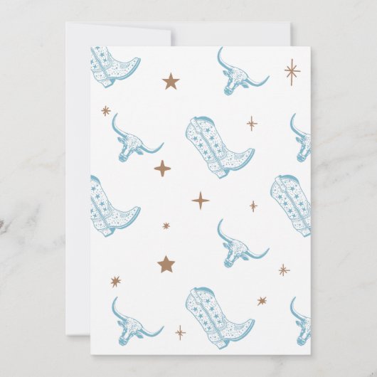 Eerste Rodeo verjaardagsuitnodiging voor jongens Kaart (Achterkant)