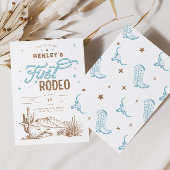 Eerste Rodeo verjaardagsuitnodiging voor jongens Kaart