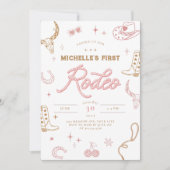 Eerste Rodeo verjaardagsuitnodiging voor meisjes Kaart (Voorkant)