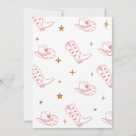 Eerste Rodeo verjaardagsuitnodiging voor meisjes Kaart (Achterkant)