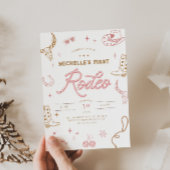Eerste Rodeo verjaardagsuitnodiging voor meisjes Kaart