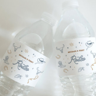 Eerste Rodeo Waterfles Etiket