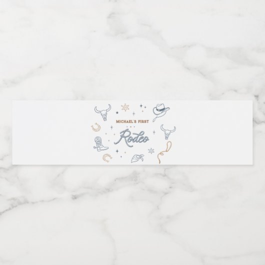 Eerste Rodeo Waterfles Etiket (Enkel label)