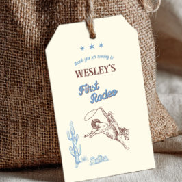 Eerste Rodeo Western 1e Verjaardag Bedankt Cadeaulabel