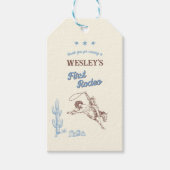 Eerste Rodeo Western 1e Verjaardag Bedankt Cadeaulabel (Voorkant)