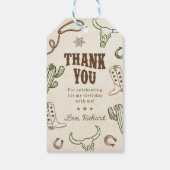 Eerste Rodeo Western Boy 1e Verjaardag Cadeaulabel (Achterkant)