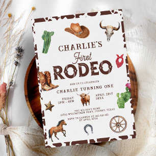 Eerste Rodeo Western Boy 1e Verjaardag Kaart