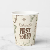 Eerste Rodeo Western Boy 1e Verjaardag Papieren Bekers (Achterkant)