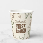 Eerste Rodeo Western Boy 1e Verjaardag Papieren Bekers (Voorkant)
