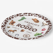 Eerste Rodeo Western Boy 1e Verjaardag Papieren Bordje (Gekanteld)