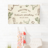 Eerste Rodeo Western Boy 1e Verjaardag Spandoek (Insitu)