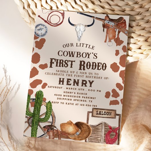 Eerste Rodeo Western Cowboy 1e Verjaardag  Kaart