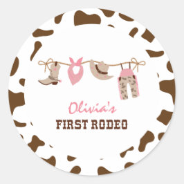 Eerste Rodeo Western Cowboy 1e Verjaardag Ronde Sticker