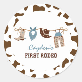 Eerste Rodeo Western Cowboy 1e Verjaardag Ronde Sticker