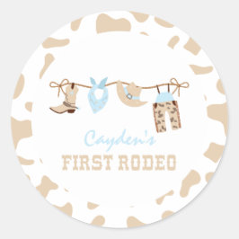 Eerste Rodeo Western Cowboy 1e Verjaardag Ronde Sticker