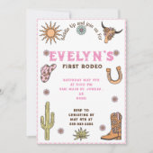 Eerste Rodeo Western Cowboy Boho Verjaardag Kaart (Voorkant)
