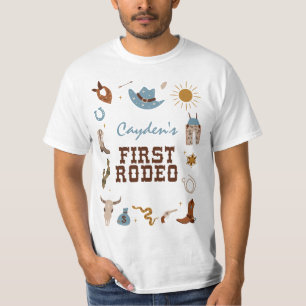 Eerste Rodeo western cowboy eerste verjaardag T-shirt