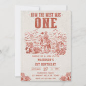 Eerste Rodeo Western Cowboy Eerste Verjaardagsfees Kaart (Voorkant)